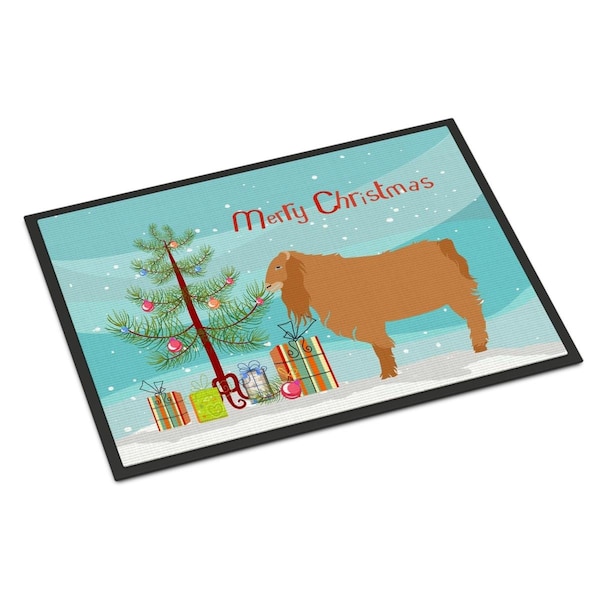 Carolines Treasures American Lamancha Goat Christmas Indoor or Outdoor Mat - 18 x 27 in. BB9252MAT - main